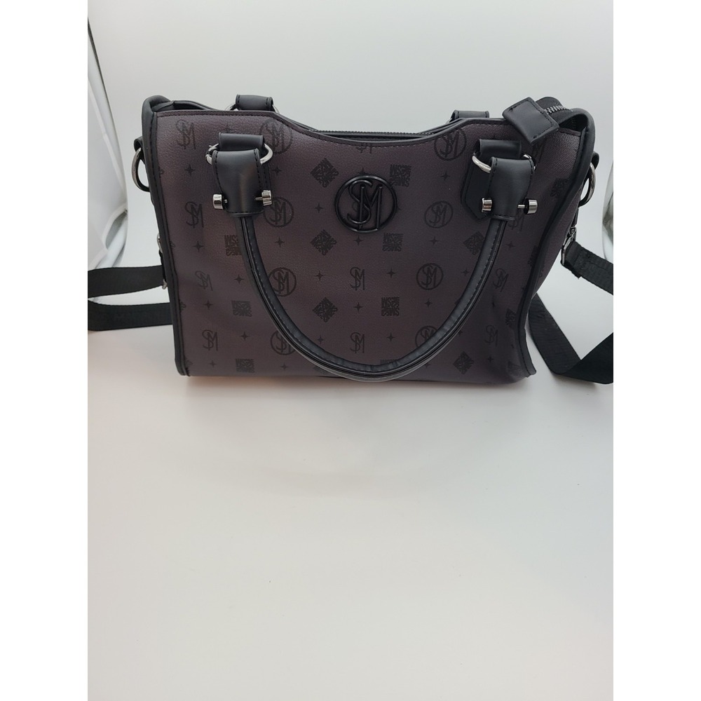 Steve Madden Bgilda 2 Satchel Featuring an all-over Monogram Print Black